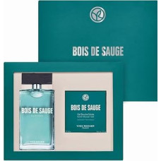 Yves Rocher BOIS DE SAUGE dovanų rinkinys vyrams - tualetinis vanduo 100 ml ir kietoji dušo želė 100 g - aromatingas medžių aromatas su pačiuliais, šalavijais ir gvajako mediena