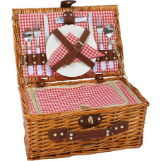 HYBDAMAI Pikniko krepšys 2 asmenims su aušinimo skyriumi, nuimamu dirželiu, vyno krepšeliu, stalo įrankių rinkiniu, skirtas stovyklavimui, paplūdimiui, žygiams, griliui ir šeimos/poros dovanoms, aksesuarai