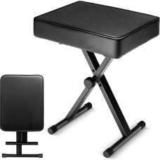 CAHAYA Keyboardbank im X-Stil, 7 cm dick, gepolstertes Kissen, Klavierbank, höhenverstellbar, Keyboardhocker, Stuhlsitz für elektronische Digitale Keyboards, Klaviere, CY0296