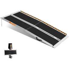 Neįgaliųjų vežimėlių rampa 152 cm, gardhom Max. 362 kg apkrovos talpa Neslystanti aliuminio sulankstoma rampa neįgaliųjų vežimėliams arba vaikštynėms, slenksčio rampa namų laiptams Laiptai Durys Mobilusis motoroleris