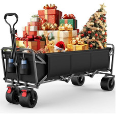 Sulankstomas stovyklavimo sunkvežimis - festivalio vežimėlis ant ratų, morpilot Nešiojamasis sulankstomas vežimėlis 150 kg paplūdimio sunkusis sunkvežimis Picnic Transporter lauko apsipirkimui Sportas Žvejyba Sodas