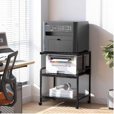 3 pakopų spausdintuvo stovas, didelis spausdintuvo stalas ant ratukų, kilnojamas kopijavimo stovas, didelės galios riedantis spausdintuvo vežimėlis su laikymo lentyna, PrinterHolder daugiafunkcinis vežimėlis biurui, namams