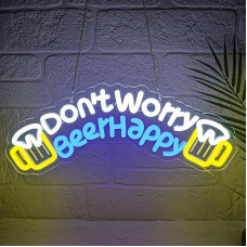 Lxmoneon Nesijaudink Alaus Laimingas Neon ženklas, Neon Alaus ženklas, Dimmable Alaus LED ženklas sienos apdaila, USB Alaus LED Neon šviesos namų, baras apdaila, klubas, baras, restoranas, vyras urvas šalis