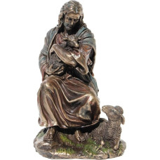 Bronzinė Jėzaus, laikančio ėriuką, figūrėlė 8,9