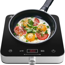 COOKTRON Induction Hob 2000 W with Quick Warm-up Mode, Single Induction Hob, 10-Level Power and Temperature Control, 4-Hour Timer, Electric Induction Hob for Children