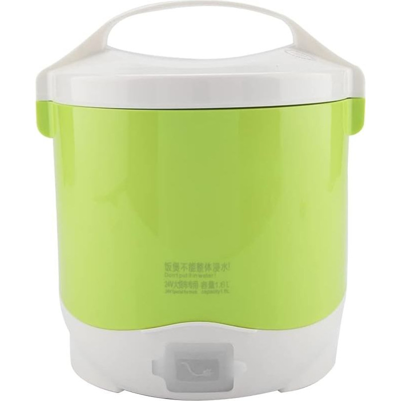 Shipenophy 24V 180W 1.6L elektrinė nešiojama daugiafunkcinė ryžių viryklė, garintuvas, daugiafunkcinė ryžių grūdų viryklė sunkvežimiams (žalia)