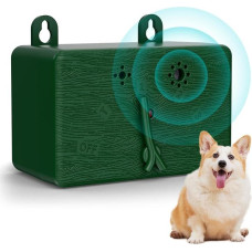 QEWEUUIE Šunų apsaugos nuo lojimo prietaisas, 4 dažniai, dresavimo ir elgesio priemonės šunims, skirtas naudoti patalpose ir lauke, 15 m atstumas, atsparus vandeniui, tvirtinamas ant sienos