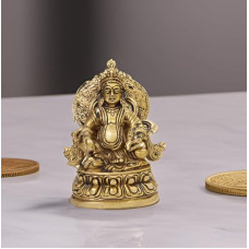 Purpledip 12408 Kubera Hinduistų turto ir gerovės dievas Žalvario statulėlė