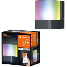 LEDVANCE Smart LED Outdoor Wall Light with WiFi Technology for Outdoors, RGB Colours Changeable, Made of Dark Grey Aluminium, Compatible with Google and Alexa Voice Control, Smart+ WiFi Cube Wall