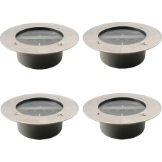 TOSHIN Set of 4 Solar Floor Lights Garden 3 LED Solar Lights Solar Lamp Decoration Lights IP65 Waterproof Garden Light for Outdoor Garden and Patio (Round, Cool White)