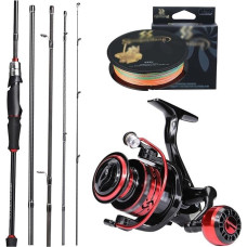 Angelruten-Spinn-Angelrolle und Ruten-Set, 1,8 m, 2,1 m, Barsch-Angelrute und Spinn-Angelrollen mit Angelschnur, komplettes Set, Angelrutenkombinationen
