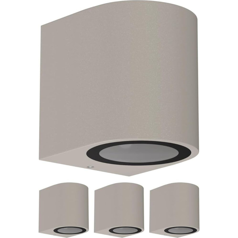 ledscom.de ALSE lauko sieninis šviestuvas IP54 Downlight Grey Matt Round 1x GU10 Max. 35 W 4 vnt. pakuotė