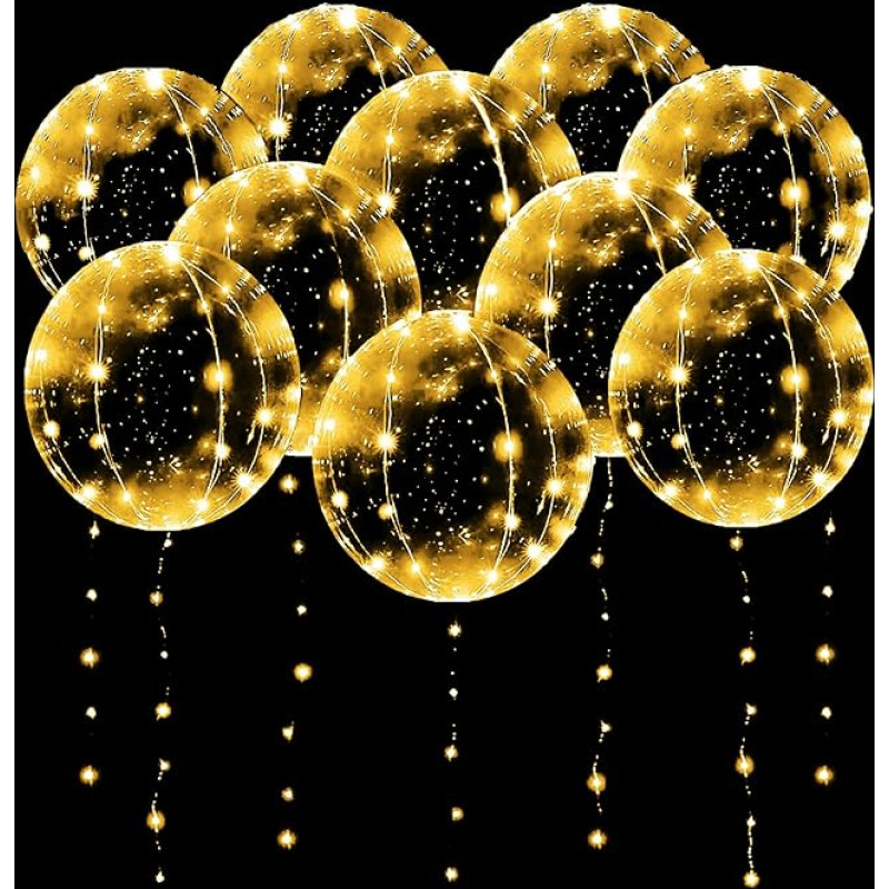 10 šviečiančių balionų pakuotė, 