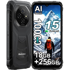 Blackview FORT 1 18GB + 256GB Outdoor Mobile Phone without Contract 2025, Android 15 Outdoor Smartphone 10000mAh, 16MP Camera, 6.56 Inch HD+ Construction Site Mobile Phone IP68 Waterproof, 4G, 5G WiFi