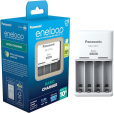 Panasonic eneloop Basic Ladegerät für 2 oder 4 AA/AAA NI-MH-Akkus, mit 2 LED-Anzeigen und 6 Sicherheitsfunktionen, Blue, BQ-CC51E