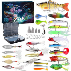 Žvejybos advento kalendorius Angel Adventskalender Männer 24 Tage Premiumköder + Sortierbox Weihnachts-angelkalender Geschenk für Papa, Ehemann Freund jugendliche Angler