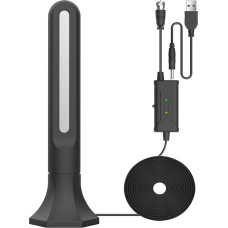 AXFEE DVBT2 Antenna with Amplifier 36Dbi+ HDTV Indoor Antenna for Television, Maximum Signal Quality Thanks to Aluminium Core, Full HD, 5 m Cable, DVB-T2 Antenna, TV Freenet, TV, Indoor and Outdoor