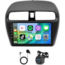 Slakerbe Android 14 Automobilinis radijas 2 DIN su Carplay Android automobilis suderinamas su Mitsubishi Mirage Space Star 2012-2023, 4G + 64G 9 colių automobilinis radijas stereo su Bluetooth navigacija WiFi FM RDS atbuline eiga