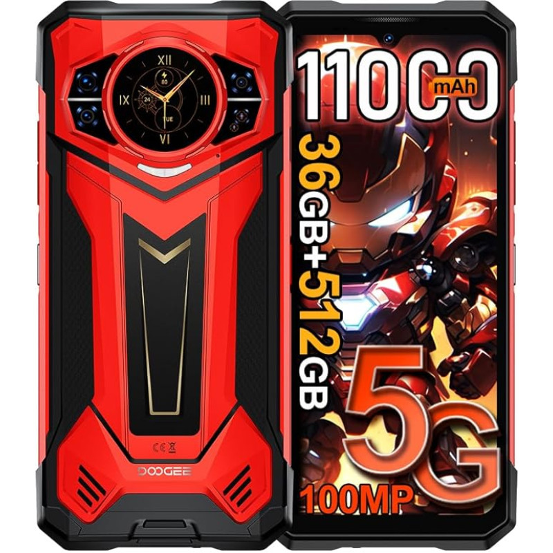 DOOGEE S200 Plus 5G lauko mobilusis telefonas AI išmanusis telefonas su 1,32 colio AMOLED galiniu ekranu, 36GB + 512GB/2TB 