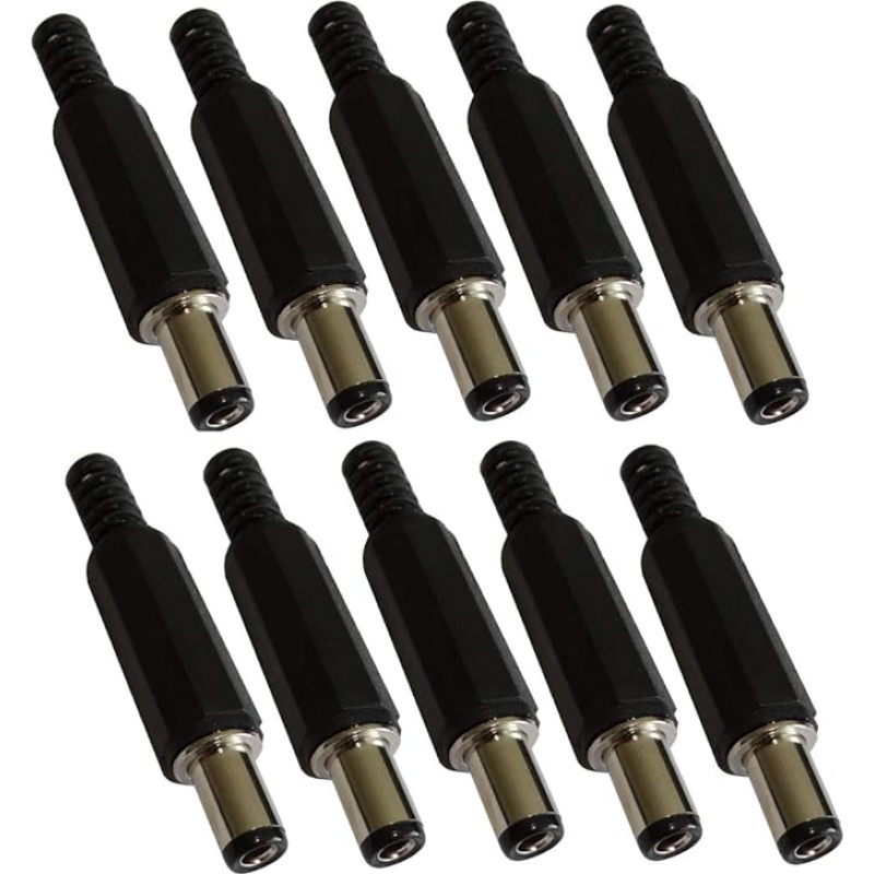 AERZETIX - C42278-10 x išorinis kištukas - kištuko adapteris - maitinimo kištukas - tiesus nuolatinės srovės 6,3/3,1 mm - skirtas litavimui