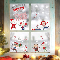 kina - UVNT0083 Kalėdinis lipdukas ant lango Linksmų Kalėdų, gražių švenčių ir laimingų Naujųjų metų Parduotuvės langas Skaidrus, nuimamas ir pastatomas - 80 x 30 cm