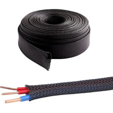 Expandable Braided Sleeve Cable Protector Cable Sleeve Split Sleeve for USB Cable Power Cord Audio Video Cable Protect Cat from Chewing 6mm Diameter Length 10m