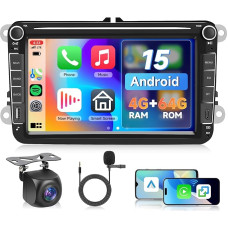 Hodozzy 4G + 64G Android automobilinis radijas VW Passat Golf Jetta EOS Polo Touran Seat Sharan, 8 colių jutiklinis ekranas su belaidžiu Carplay Android automobiline navigacija WiFi Bluetooth FM/RDS DSP Canbus Reversing