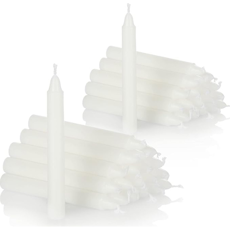 com-four® 40 x Wax Tree Candles, Christmas Tree Candles, Pyramid Candles for Christmas, Small Candles, Diameter 11 x 105 mm (Pack of 40, White)