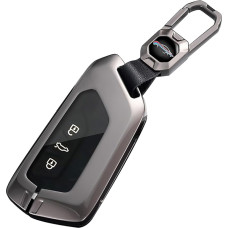 HIBEYO automobilio raktų dėklas tinka VW Golf 8 Mk8 Multivan T7 odinis raktų dėklas apsauginis dangtelis tinka Skoda Octavia Enyaq Seat Leon MK 4 Cupra raktų žiedas raktų dėklas nuotolinio valdymo pultelis juodas