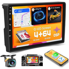 Hikity Qualcomm Snapdragon 8-Core 4+64G Android 15 Automobilinis radijas Citroen Berlingo B9/Peugeot Partner Belaidis Carplay Android automobilis 9 colių ekranas su automobilio modeliu 3D DSP Hi-Res WiFi GPS BT FM/RDS CAM+MIC