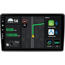 [6G + 128G] IPS 9 Inch Android 14 Car Radio for Fiat Ducato/Peugeot Boxer/Citroen Jumper 2006-2022 with Navi Octa Core [Built-in CarPlay/Android Car/DSP/Mirror Link/GPS/360 Camera/Bluetooth 5.0/WiFi