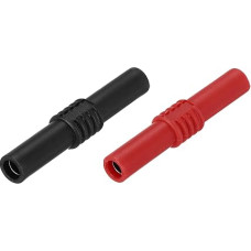 išteklių žemėlapis Bananenstecker-Kupplung, 4 mm, Bananenstecker auf Buchse, Bananenstecker, Bananenverlängerungsadapter für Lautsprecherkabel, Audio-Videokabel, Schwarz und Rot, 2 Stück