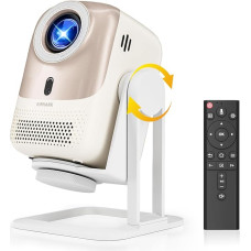 Projector Auto Focus/Trapezoidal Correction: 4K Supported, 1080P FHD, 450ANSI Smart Portable Projector with Android OS, WiFi6 Bluetooth 5.2, 360° Rotating Projector for Smartphone, TV Stick, PS5, Home