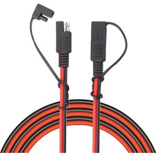 AsanWise SAE Male Cable Automotive Extension Wire 3m SAE to SAE 2 Pin Quick Connect/Disconnect Cable Extension Harness 16AWG with Dust Cap Holder