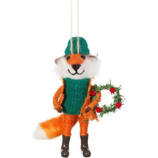 Sass & Belle Fox with Wreath Felt Decoration