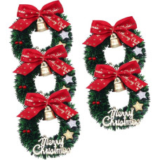 HOMSFOU 5vnt Kalėdų vainikas dekoruoti imituoti vainikas kabinti Kalėdų vainikas mini Kalėdų vainikas Kalėdų girlianda Kalėdų mažas vainikas miniatiūros vainikas amatų audinių smulkmenos peteliškė