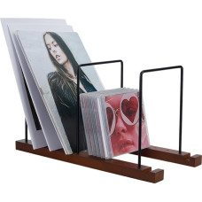 FINGERINSPIRE Vinyl Record Storage Holder Solid Wood for Albums Coconut Brown Records Album Display Stand Made of Wood CD Records Storage Stand