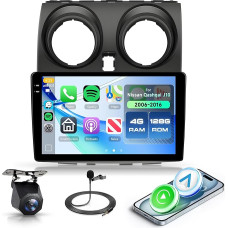 4G + 128G Rimoody 9 colių Android automobilinis radijas Nissan Qashqai J10 2006-2016 Belaidis Carplay Stereo automobilis su Android automobiline navigacija GPS Mirror Link Bluetooth FM/RDS/EQ WiFi SWC Galinio vaizdo kamera