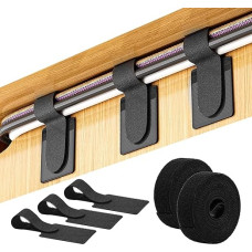 Selbstklebende Kabelclips mit 2 x 2 m Verlängerungsgurten, verstellbare Nylon-Kabel-Management-Organizer für unter Schreibtisch und Büro, verstecktes Design für saubere, aufgeräumte Organisation