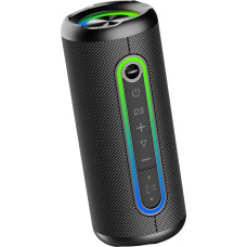 Bluetooth Speaker with Light, Bluetooth 5.4 Music Box, 30 W Dual Speaker, Dual Bass Drivers, 30 Hours Battery, IPX7 Waterproof, TWS Pairing, AUX, TF Card, Suitable for Outdoor/Party, Dark Grey