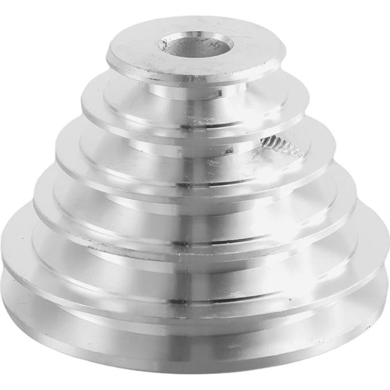 Gdfnmogo aliuminio Pagoda skriemulys 14mm ir 22mm Bore 5 pakopų krumpliaračio skriemulys, skirtas V formos paskirstymo diržui, suderinamas su stalinio gręžimo variklio velenu (14mm)