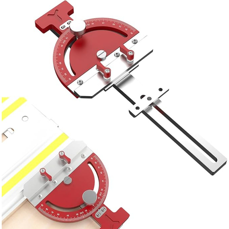 Stalo pjūklo įstrižainės matuoklis Reguliuojamas kelių kampų pjūklo kreipiklis Kvadratinis dešiniojo kampo kreipiklis Kampo ribotuvas, skirtas 