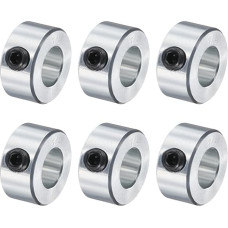 šaltinių žemėlapis 6-teiliges Set Schraubenmanschetten, 7/16 Zoll Bohrung, verzinkter Karbonstahl, Schaftmanschetten, 2,2 cm Außendurchmesser, 1,1 cm Breite, Schloss-Achsenmanschettenklemme (hohl, leicht)