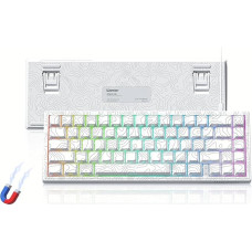 LQXQ M68 HE V2 klaviatūra, 60 % Magnetinis jungiklis su greitu paleidimu, Hall efekto topografinė žaidimų klaviatūra, laidinė RGB mechaninė klaviatūra, PBT klavišų dangteliai 