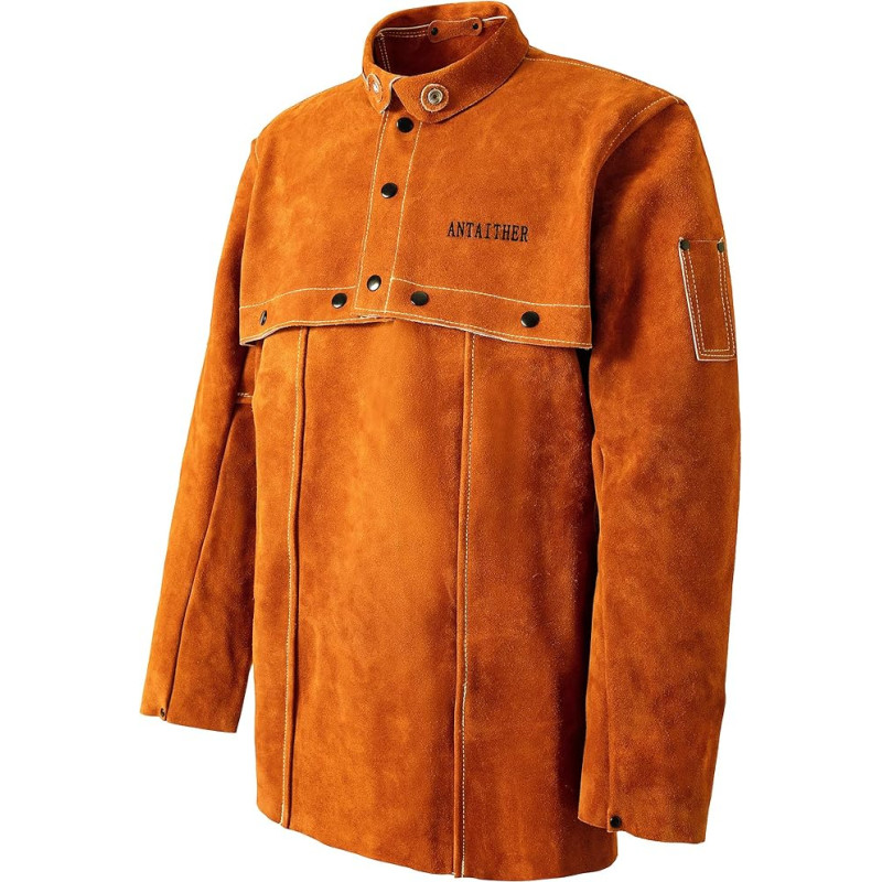 ANTAITHER Odinis atviras nugara Sweat Jacket Bib Prijuostė Cape Rankovės Atsparus karščiui ugniai