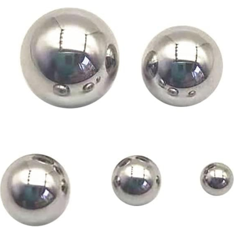 KYUEPONG guolių rutuliukai, plieniniai rutuliukai, kieti 304 nerūdijančio plieno rutuliukai, skersmuo 1 mm, 2,381 mm, 3,969 mm, 4,763 mm - 6 mm guolių rutuliukai, lygūs rutuliukai (1 mm (50 vnt.)