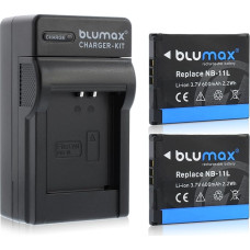 2x Blumax NB-11L 600mAh + įkroviklis NB-11L | Tinka Ixus 170 / Ixus 165 / Ixus 160 / SX410 / Ixus 275 / SX400 IS / SX410 IS / SX420 IS / A4000 / A3400 / / A350 0 / A2600 / A2400 / A2500 / A2300 / Ixus 265 / Ixus 145 / Ixus 150 / SX400 / Ixus 155 / Ixus 1