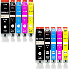 Amaprint XXL Cartridges Compatible with Canon PGI-580 CLI-851 Suitable for Pixma TR7550 TS6150 TS6151 TS6251 TS6350 TS6351 TS705 TS9550 (10 Printer Cartridges)