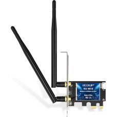 EDUP WiFi 6E Bluetooth 5.3 PCIE WLAN Card Intel AX210 5400Mbit/s WLAN Network Card Adapter, 802.11AX Dual-Band 2.4Ghz/5GHz Antenna Affordable AX210 Chip for PC Desktop Windows 10 & 11 64-Bit