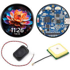 Waveshare ESP32-S3 1.75 inch AMOLED Round Touch Display Development Board (GPS Version, No Case), 32-Bit LX7 2-Core Processor, 466 x 466, QSPI Interface, 2 Digital Microphones Array, ESP32 with